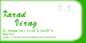 karad virag business card